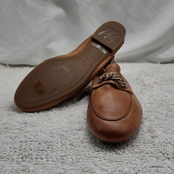 PAUL GREEN NEWCASTLE TAN LEATHER GOLD CHAIN LINK LOAFERS LADIES SIZE 10 NWOB - Picture 15 of 16